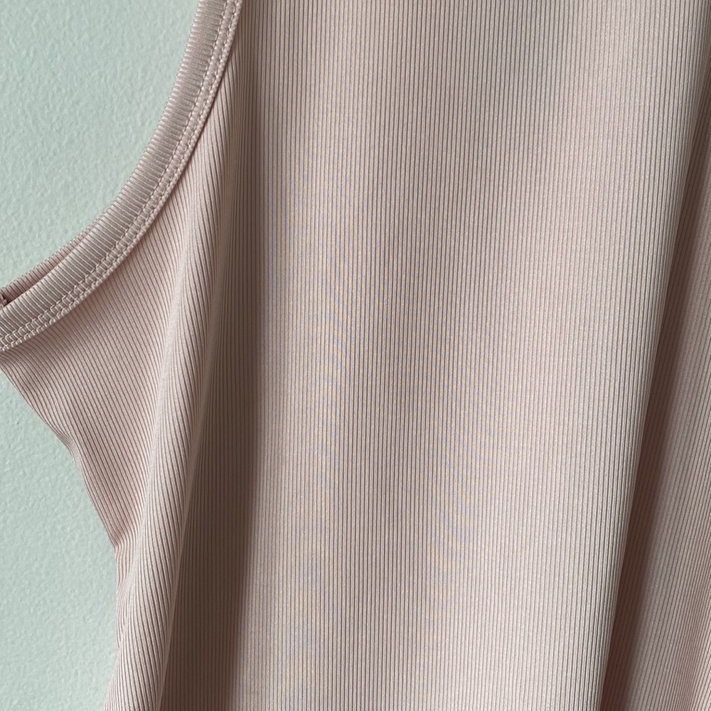 Bar III - Light Pink Ribbed Racerback Tank Top - Picture 2 of 5